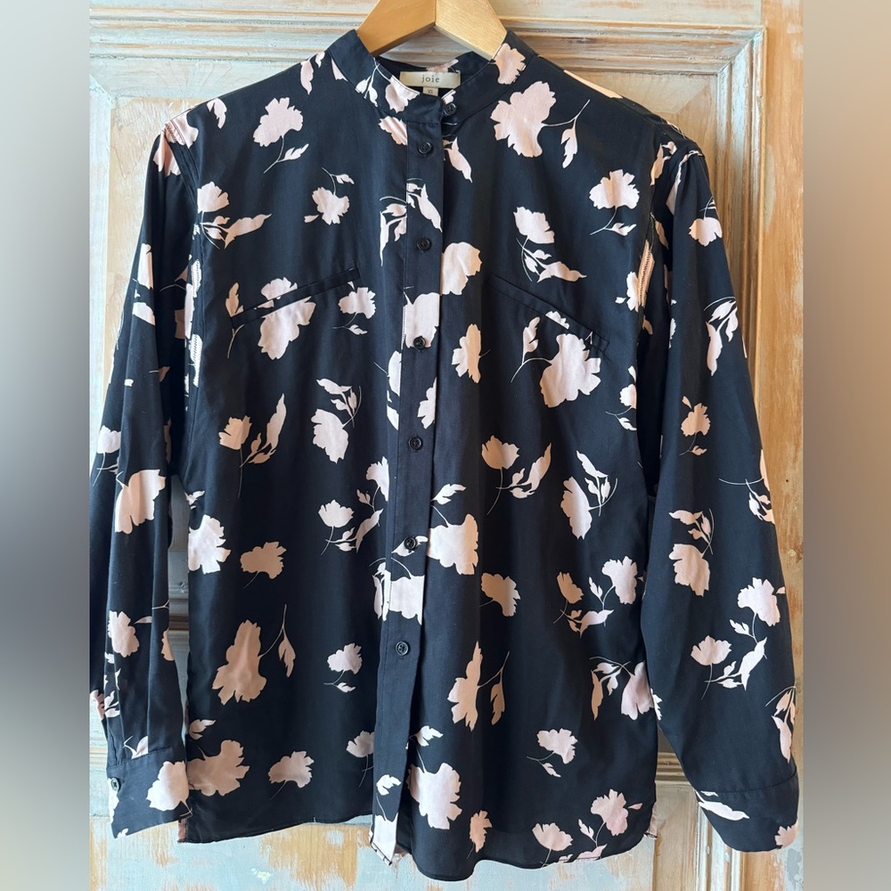 Joie Black & Pink Floral Shirt - a stylish & feminine touch to your wardrobe